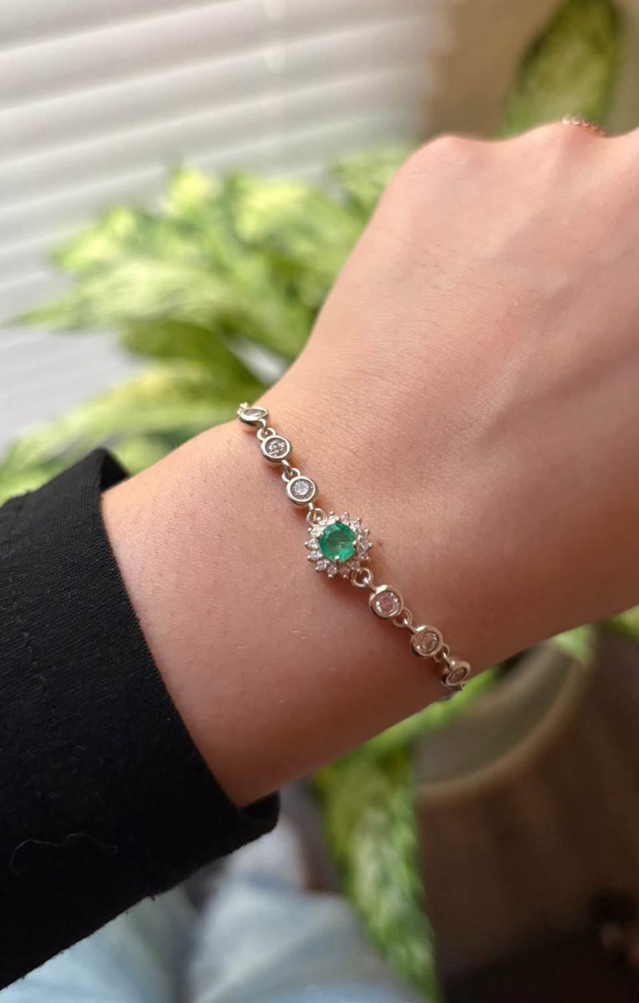 Bracelet Sterling Silver And Emerald