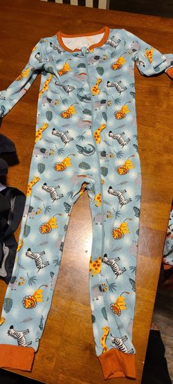 Kids Safari Animal Print Zip-Up Pajama Onesie