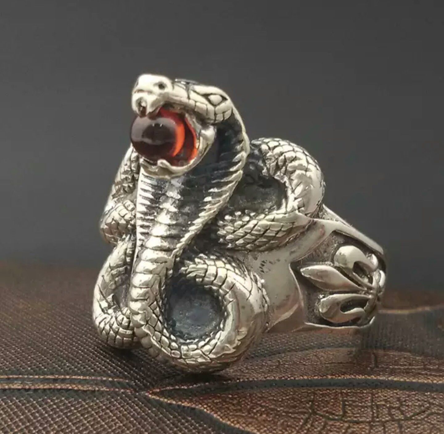 S925 Sterling Silver Handmade Retro Men's Snake Ring