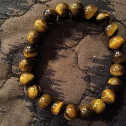 Genuine Tiger Eye Beaded Bracelet New Without Tags 