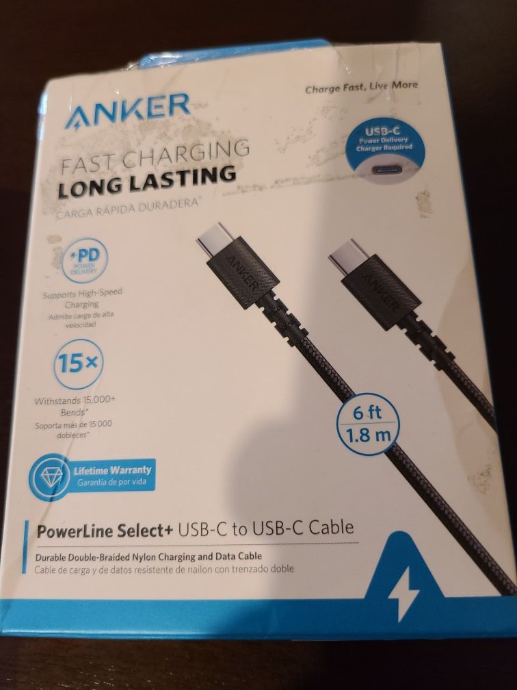 Anker 6-ft USB-C Cable $12
