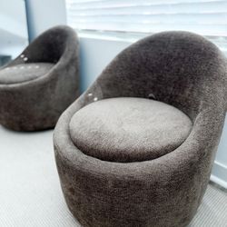 COLAMY 360° Swivel Accent Chair Set of 2 Brown