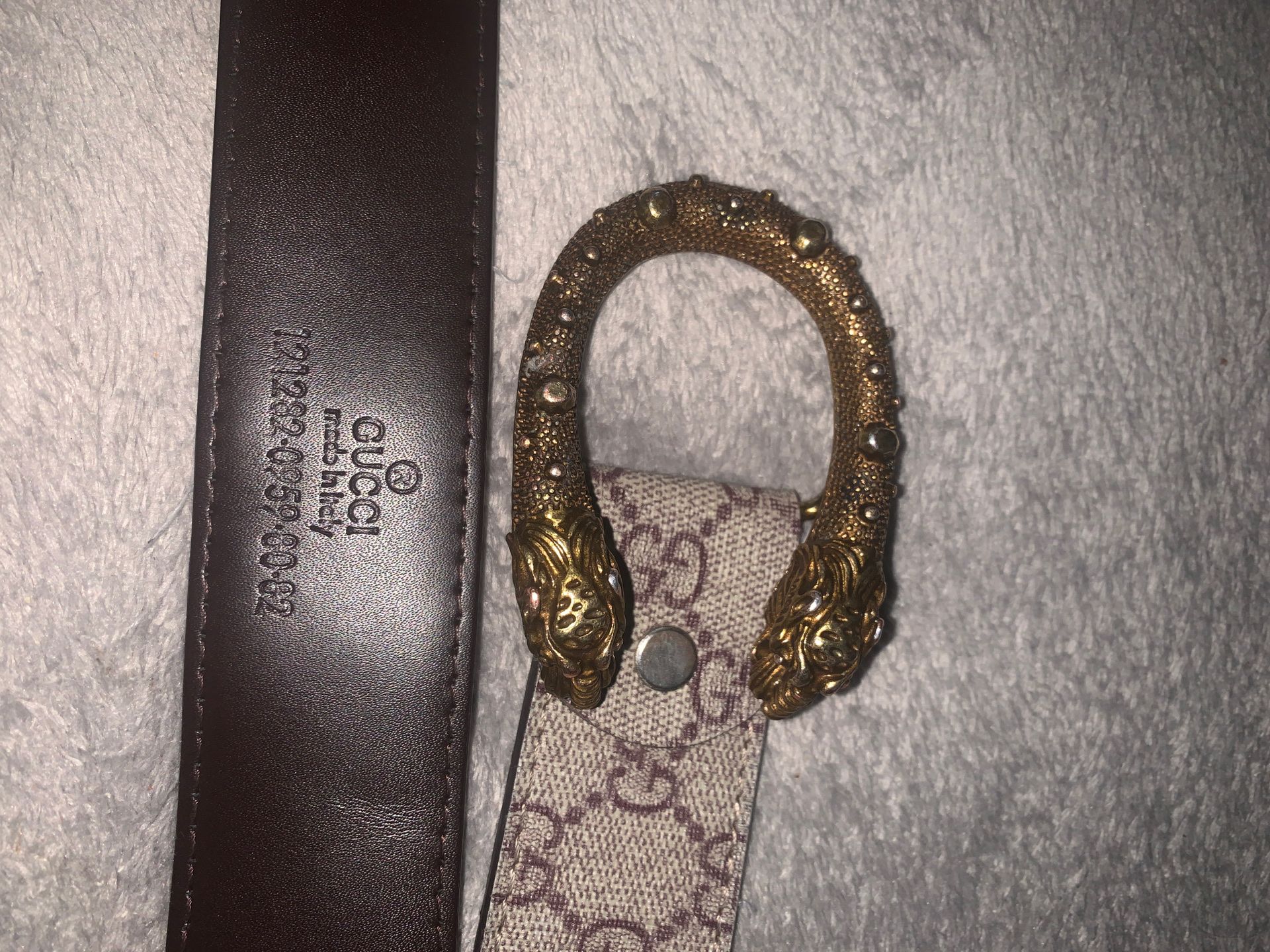 Gucci Leather Belt w/ Tiger Head Buckle