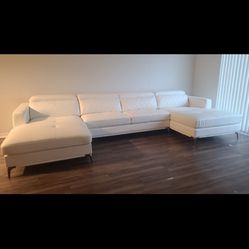 White Leather Sectional 900OBO 