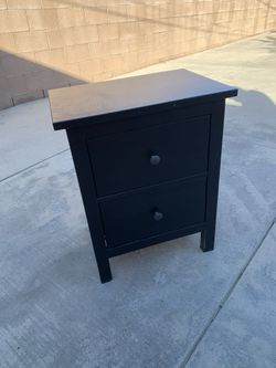 IKEA Hemnes 2-Drawer Nightstand / End Table - Black-Brown Solid Wood