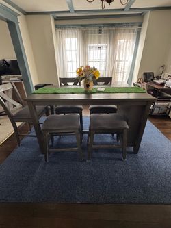 Gray counter height table