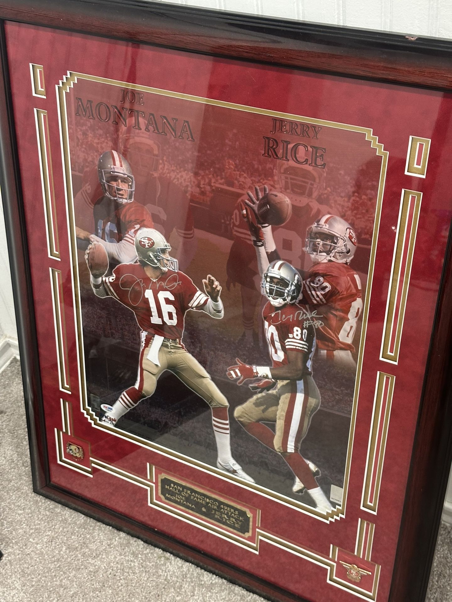 Joe, Montana, Jerry Rice collectors item signed and authenticated