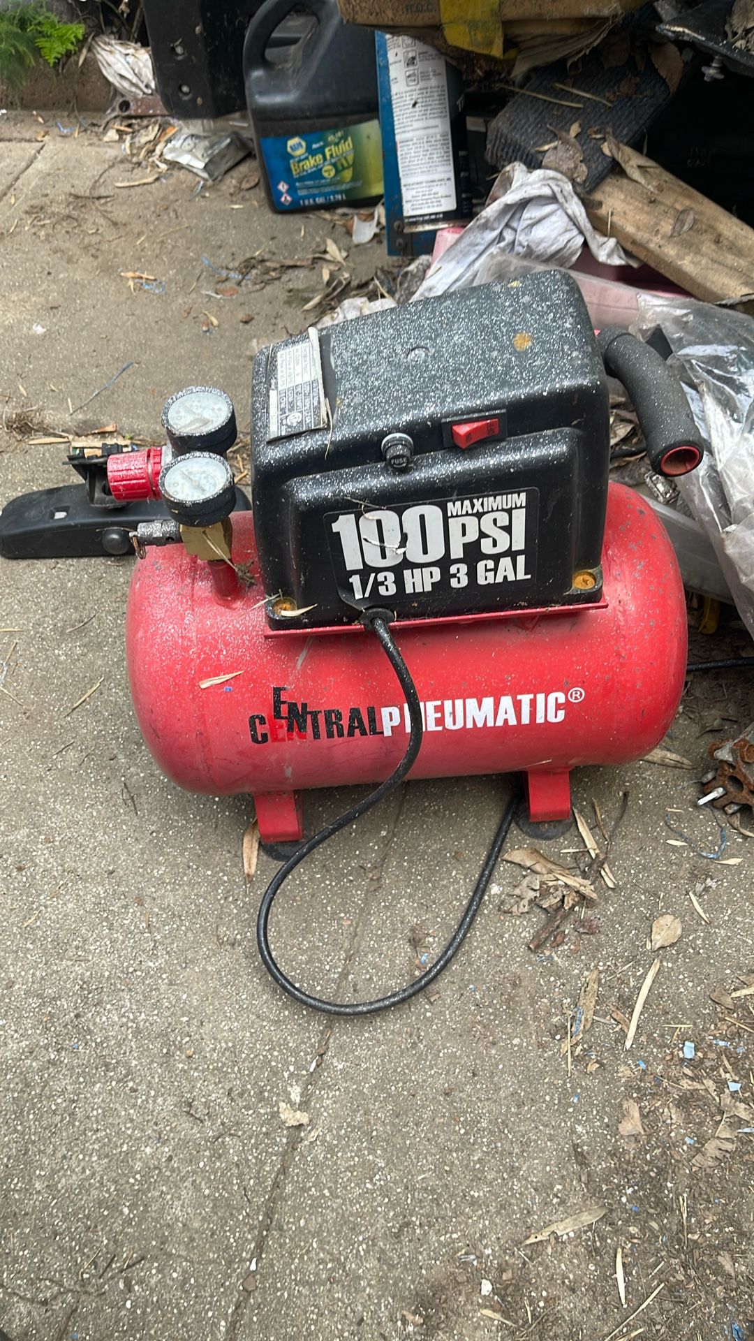100 Max Air Compressor 1/3 Hp 3 Gallon Capacity