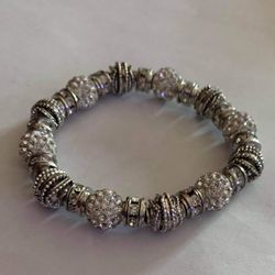 Crystal and Silverstone spiral stretch bracelet