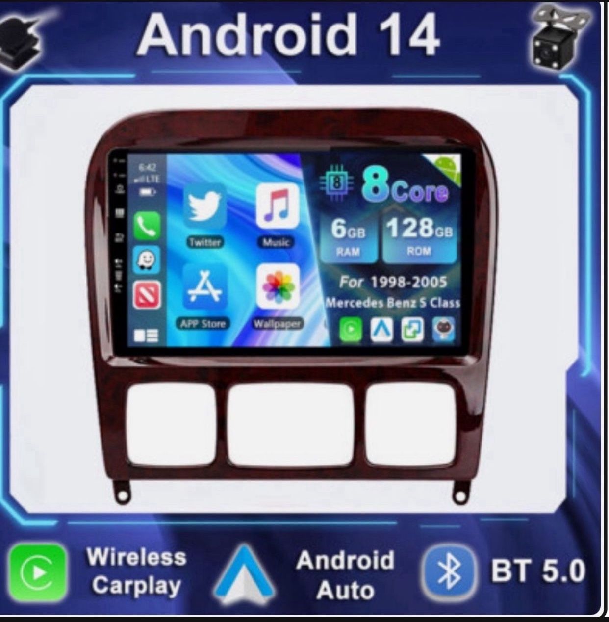 Android 14 Stereo Radio CarPlay For Mercedes Benz S-2005 or S class