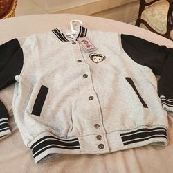 Betty Boop Fully Embroidered Fleece  Baseball Jacket L &XL
