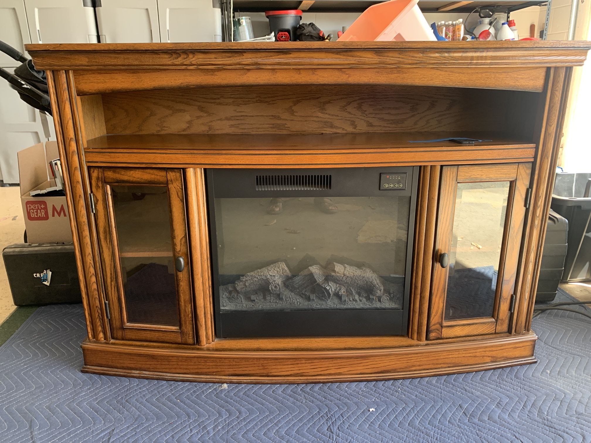 Electric Fireplace With Display Cabinets