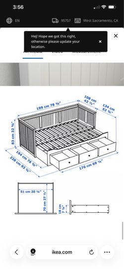 IKEA Hemnes Daybed with Storage Drawers with 2 matters