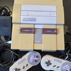 Super Nintendo SNES Console Bundle w/ 2 Controllers & Power Supply - $80