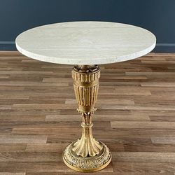 Vintage Italian Neoclassical Gilt-Wood Pedestal Side Table, c.1960’s
- Delivery Available