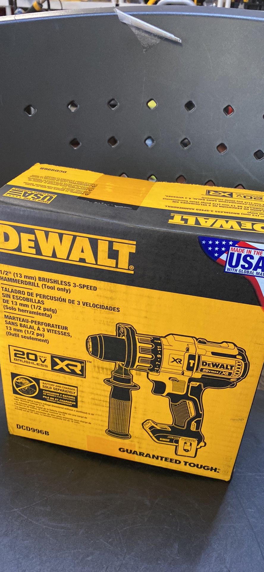 Dewalt DCD996B 1/2”(13mm) Brushless 3 speed. Tool only. Solo herramienta.