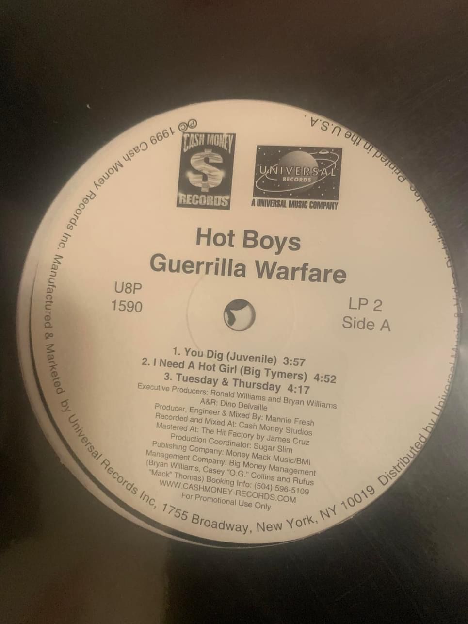 Hot Boys - Guerrilla Warfare 12” Vinyl Record Lil Wayne, Juvenile, BG, Turk, Mannie Fresh, Baby, Cash Money Records