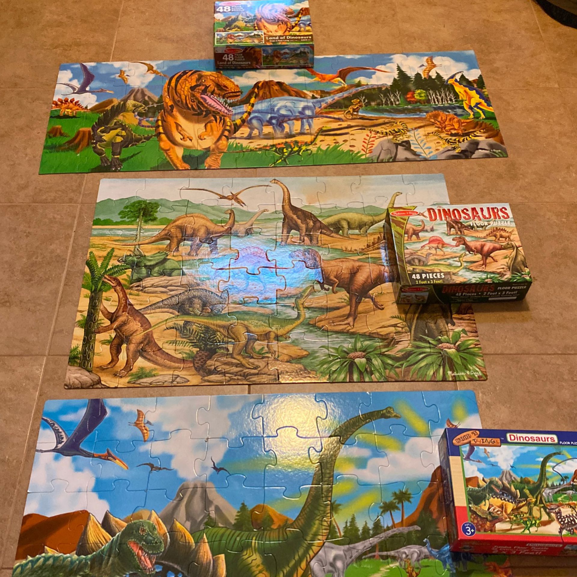 3 Large Floor Dinaosaur Puzzles