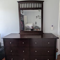 3pc Full Bed Frame & Night Stand($60) ; Dresser & Mirror($190)