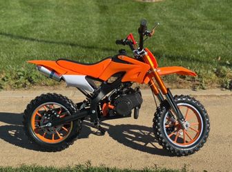 orange Kids Dirt bike 2 stroke mini teen adult pocket bike