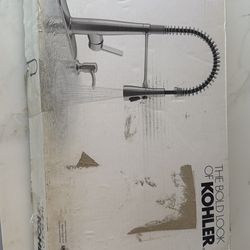 Kohler kitchen faucet semiprofessional with soap dispenser stainless steel