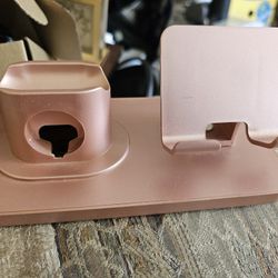 IPHONE AND IWATCH CHARGING STAND, NO WIRE. JUST STAND , MADE OF ALUMINUM, LIKE NEW