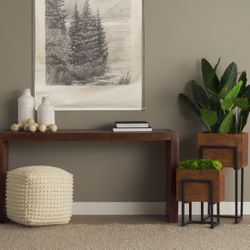 Mercana Estelle Rustic Brown 60” Reclaimed Wood Console Table