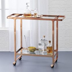 CB2 Dolce Vita Rose Gold Bar Cart