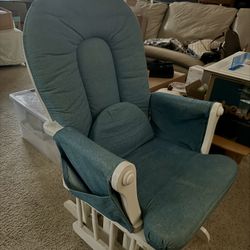 Glider Rocker Denim Blue Cushions