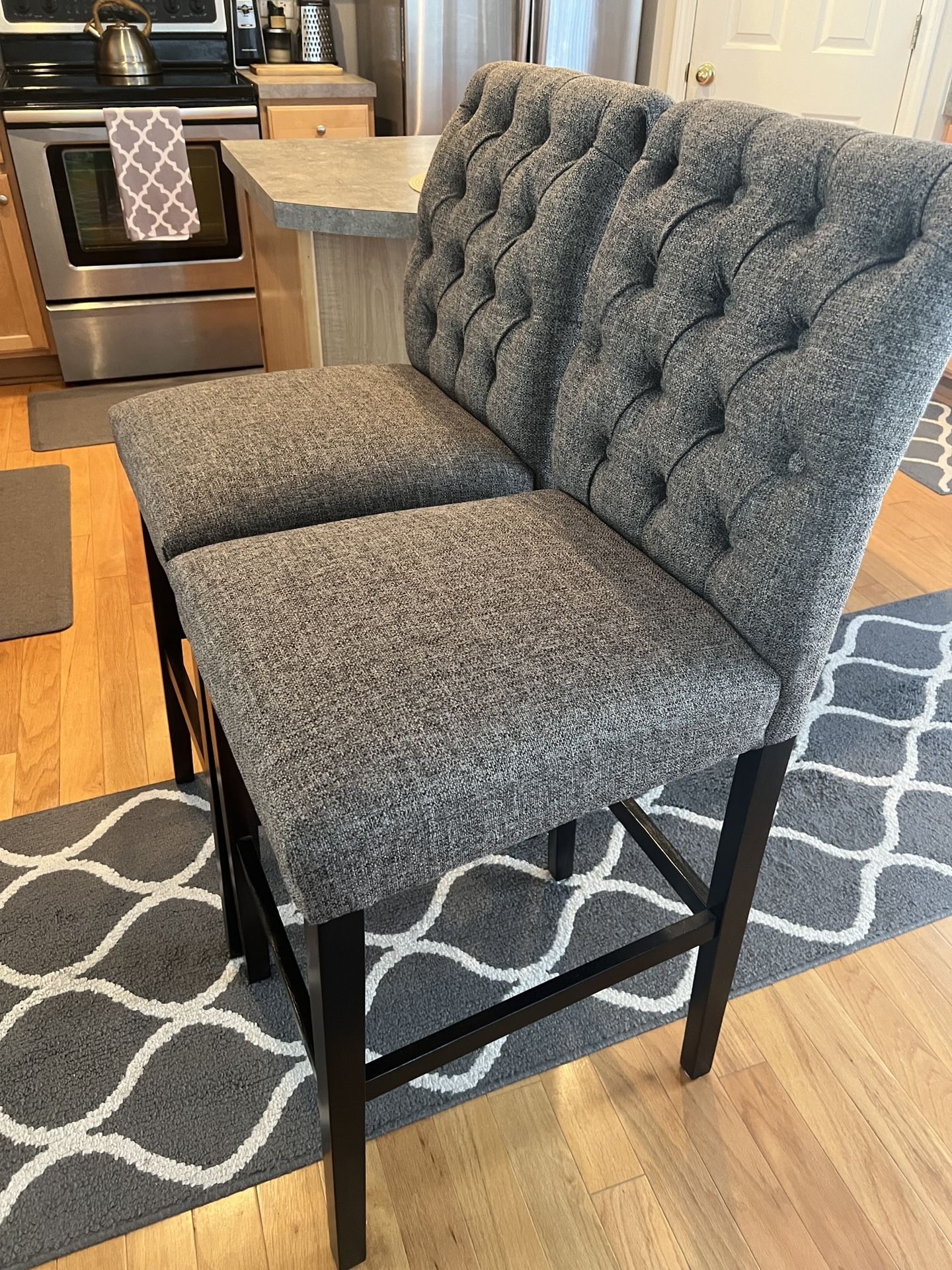 2 Gray Bar Stools