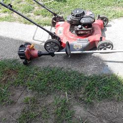 Lawnmower an gas powered weed wacker