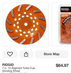 RIDGID 7 in. 12-Segment Turbo Cup Grinding Wheel