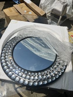 BST Furnh Black Crystal Mirror 