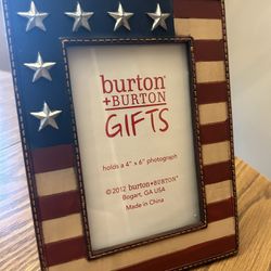 Picture frame patriotic americana photo  stars & stripes  burton & burton