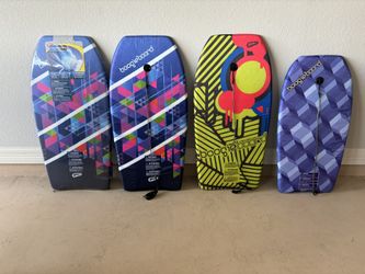 (3) Used Body Boards (1) New