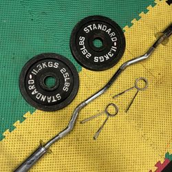 2 Inch Olympic Curl Bar With Weights 
