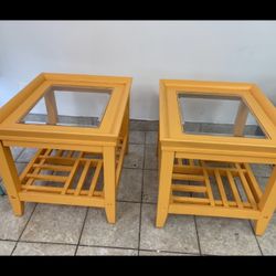 two matching end tables 