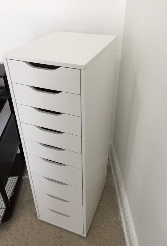 ALEX Drawer unit with 9 drawers, white, 141/8x455/8 - IKEA