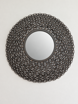 (Like New) Sculptural Mid-Century Modern Antiqued Bronze Finish Mirror