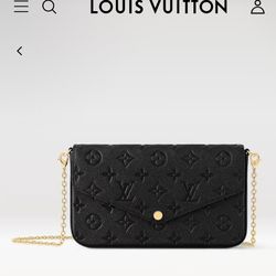 Louis Vuitton BLACK EMBOSSED FELICIE Crossbody