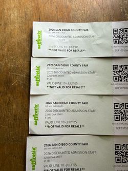 4 Tickets to Del Mar Fairgrounds