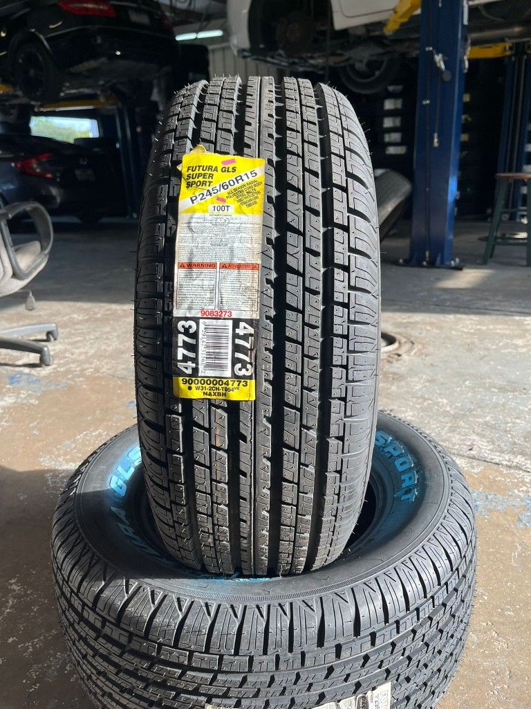4 New 245/60R15 Futura GLS tires with free Installation 245-60-15