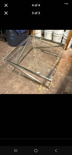 Glass Top Coffee Table with Chrome Frame