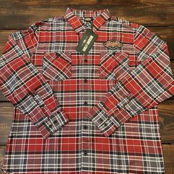 Harley Davidson Plaid Flannel Shirt