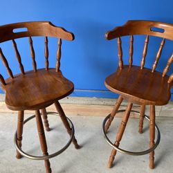 Wood Counter Height Swivel Stools