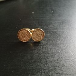 10k Gold Real Diamond Circle Earrings