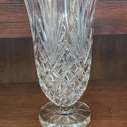 Crystal Grooved 11.5 Inch Flower Vase