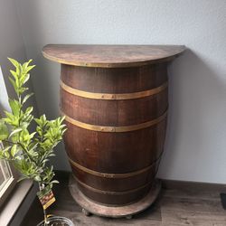 Vintage Barrel Bar Cabinet
