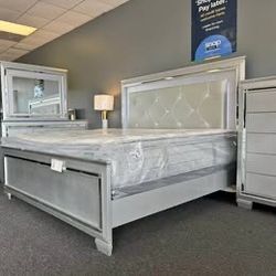 Gorgeous white beds with LED lights and reflective border - SAME DAY DELIVERY - NO CREDIT NEEDED