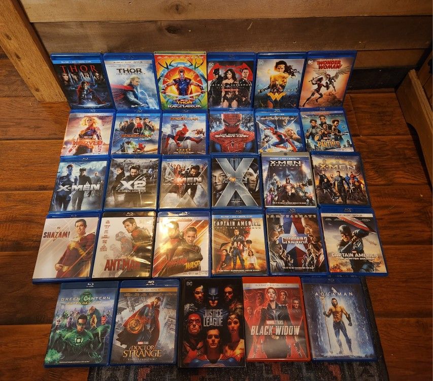 Set of 29 DC & Marvel Blu-Rays all in excellent condition sold as A Set read description for details 